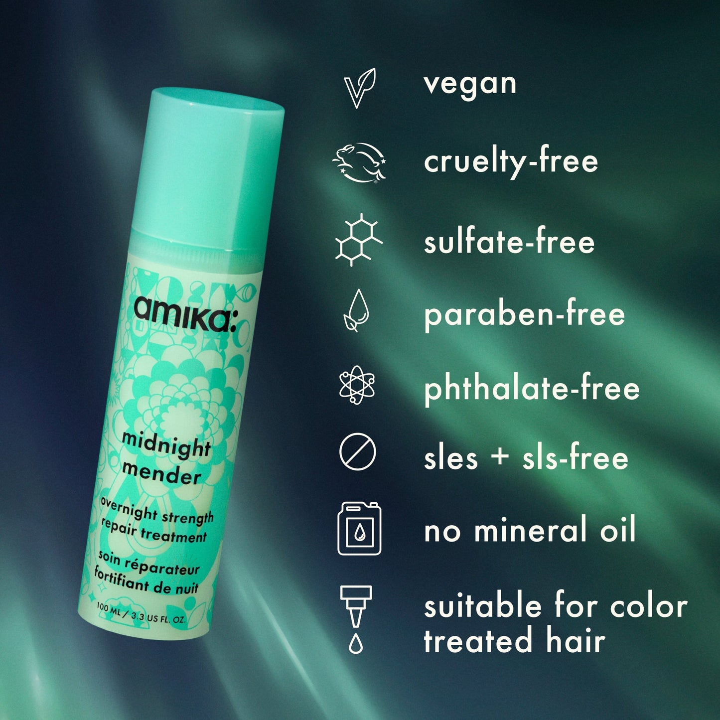 Amika Midnight Mender Overnight Strength Repair Treatment Mask