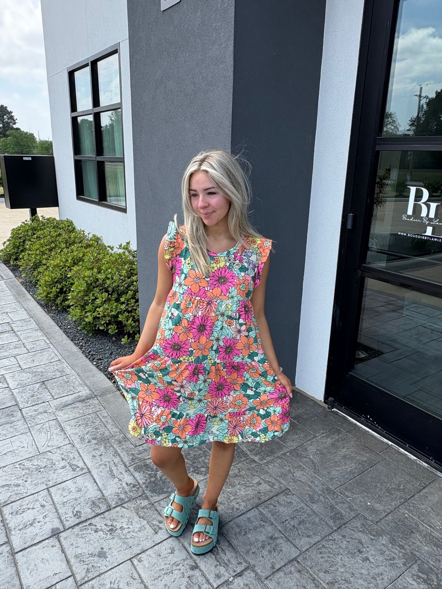Spring and summer floral dress