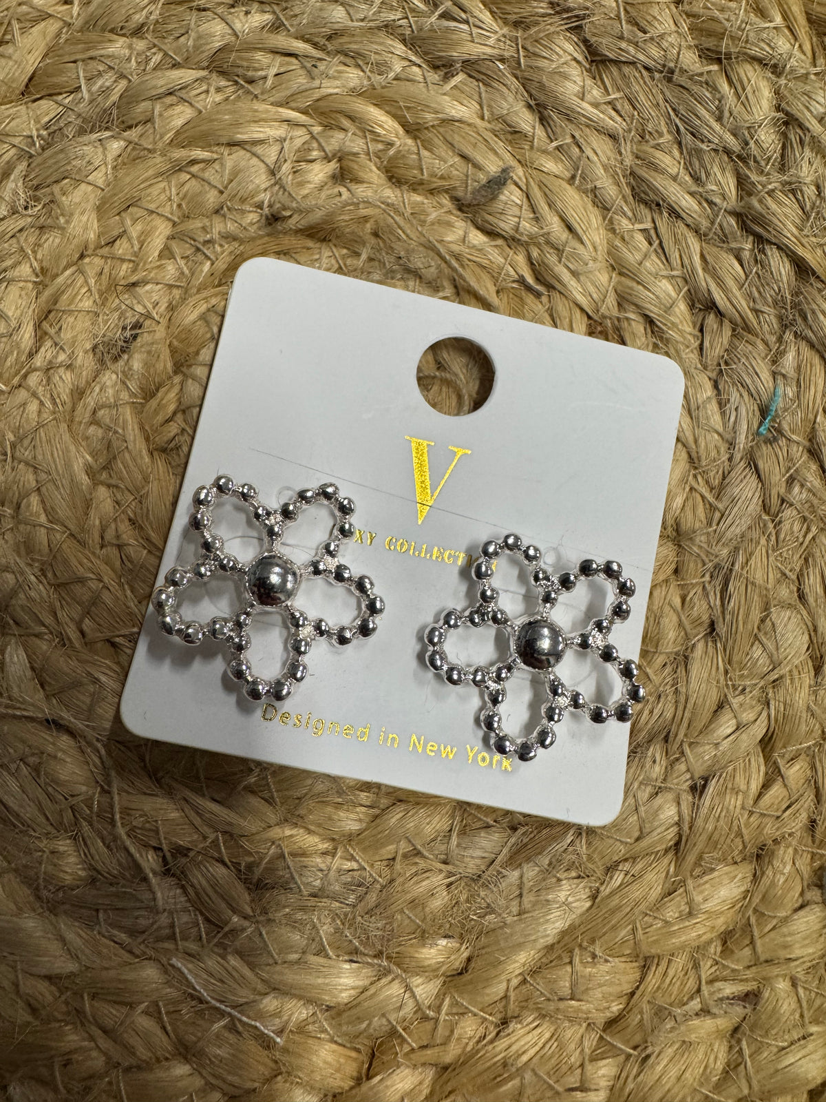 Silver Flower Stud Earrings