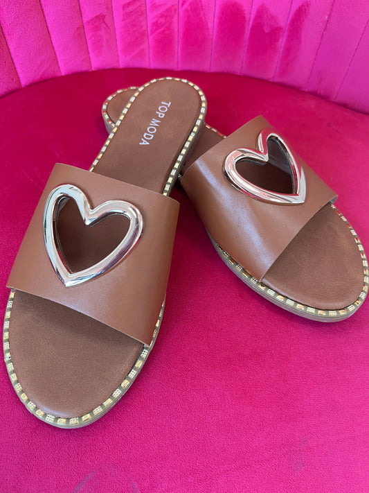Gold Heart Sandals