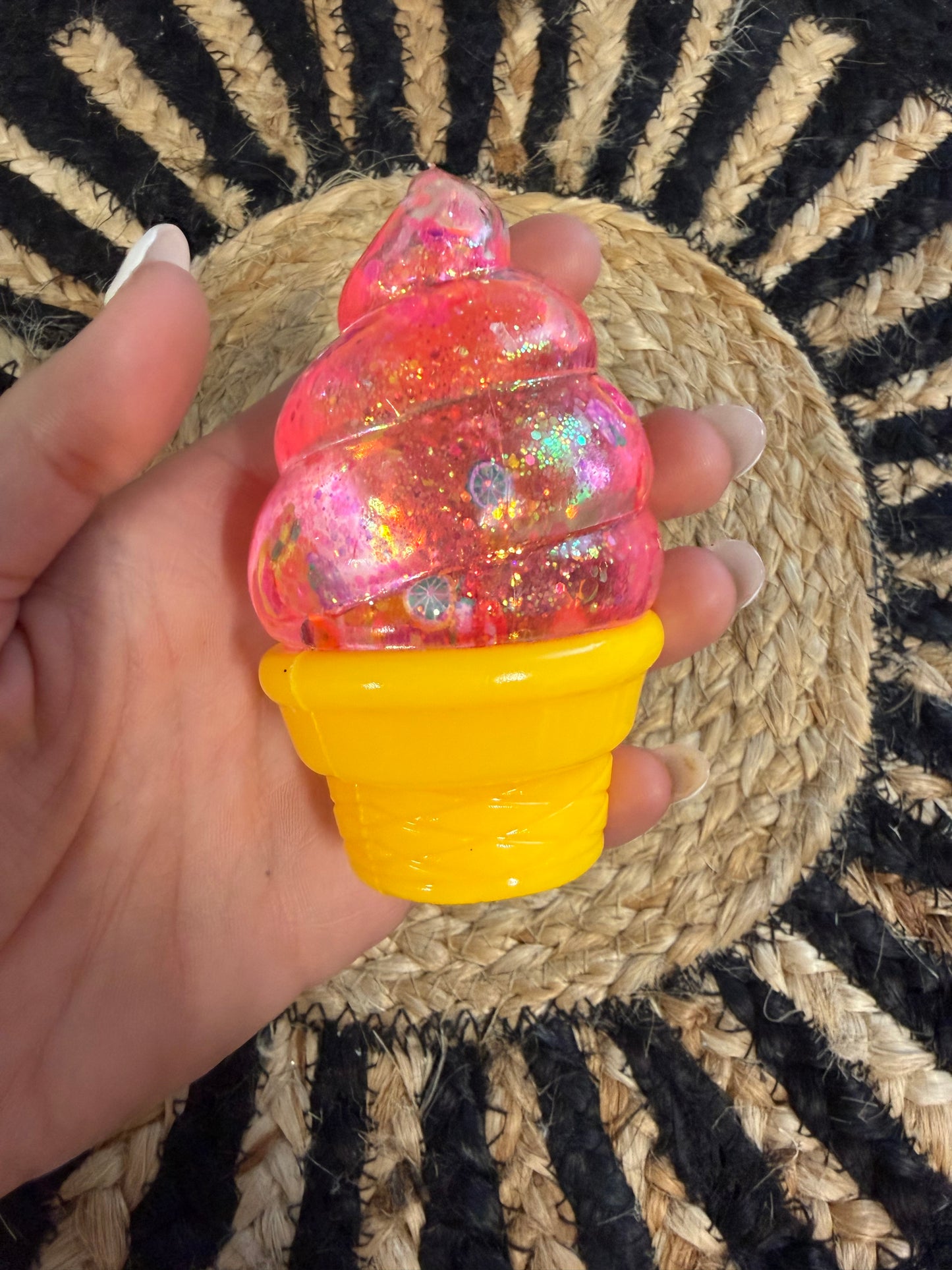 Ice Cream Slow Rise Glitter Squishy Fidget Toy- MYSTERY COLOR