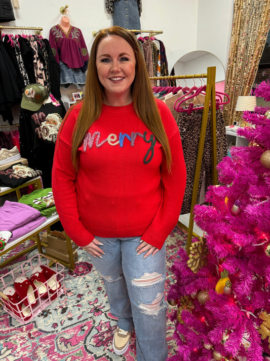 Merry tinsel sweater