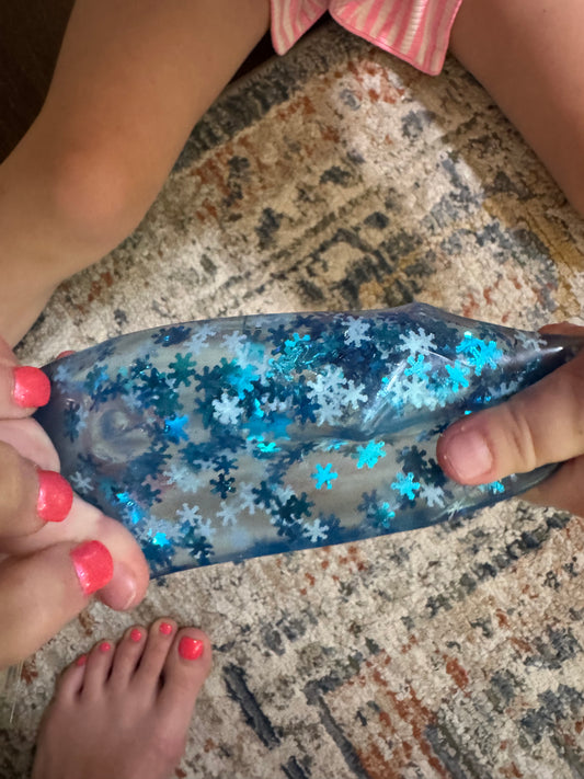 Snowflake Glitter Stretch Squishy