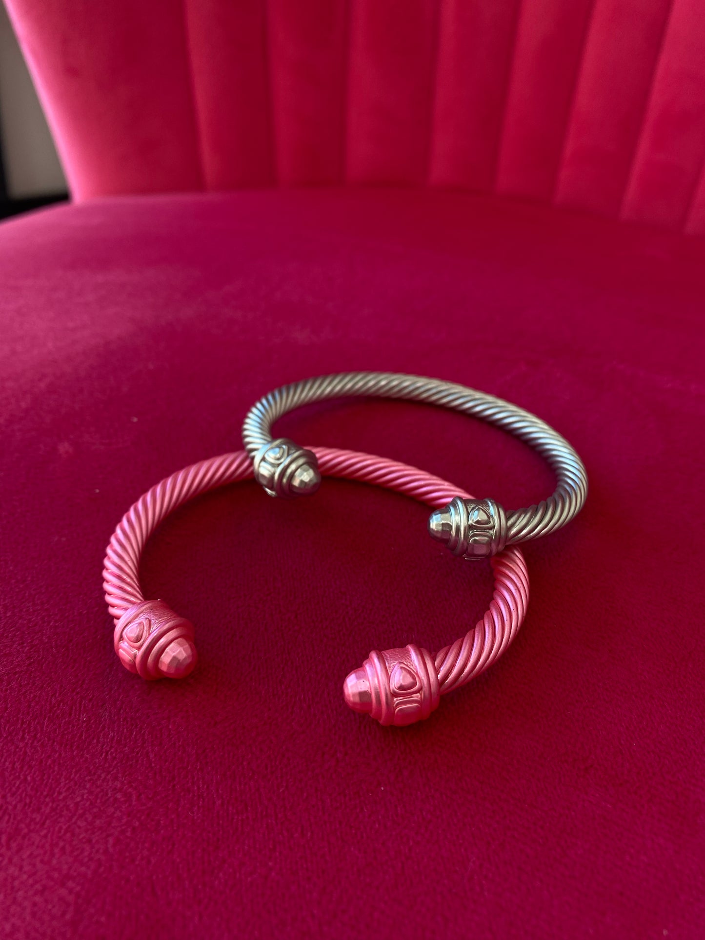 Pink Corded Bangle