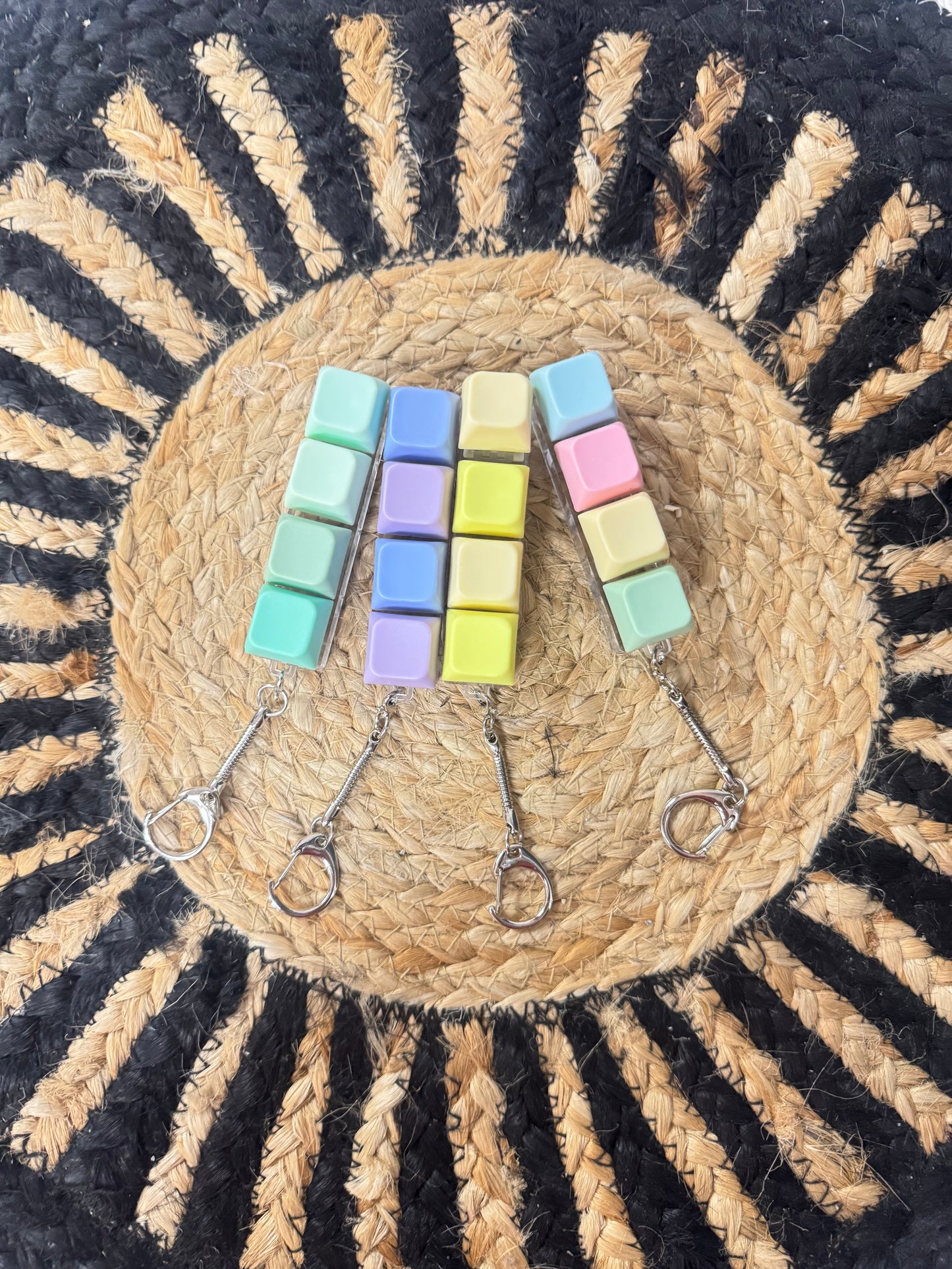Color Block Clicker Fidget Keychain