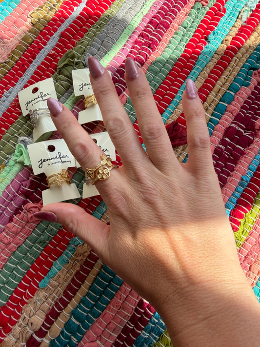 Adjustable Mixed Band Ring Stack