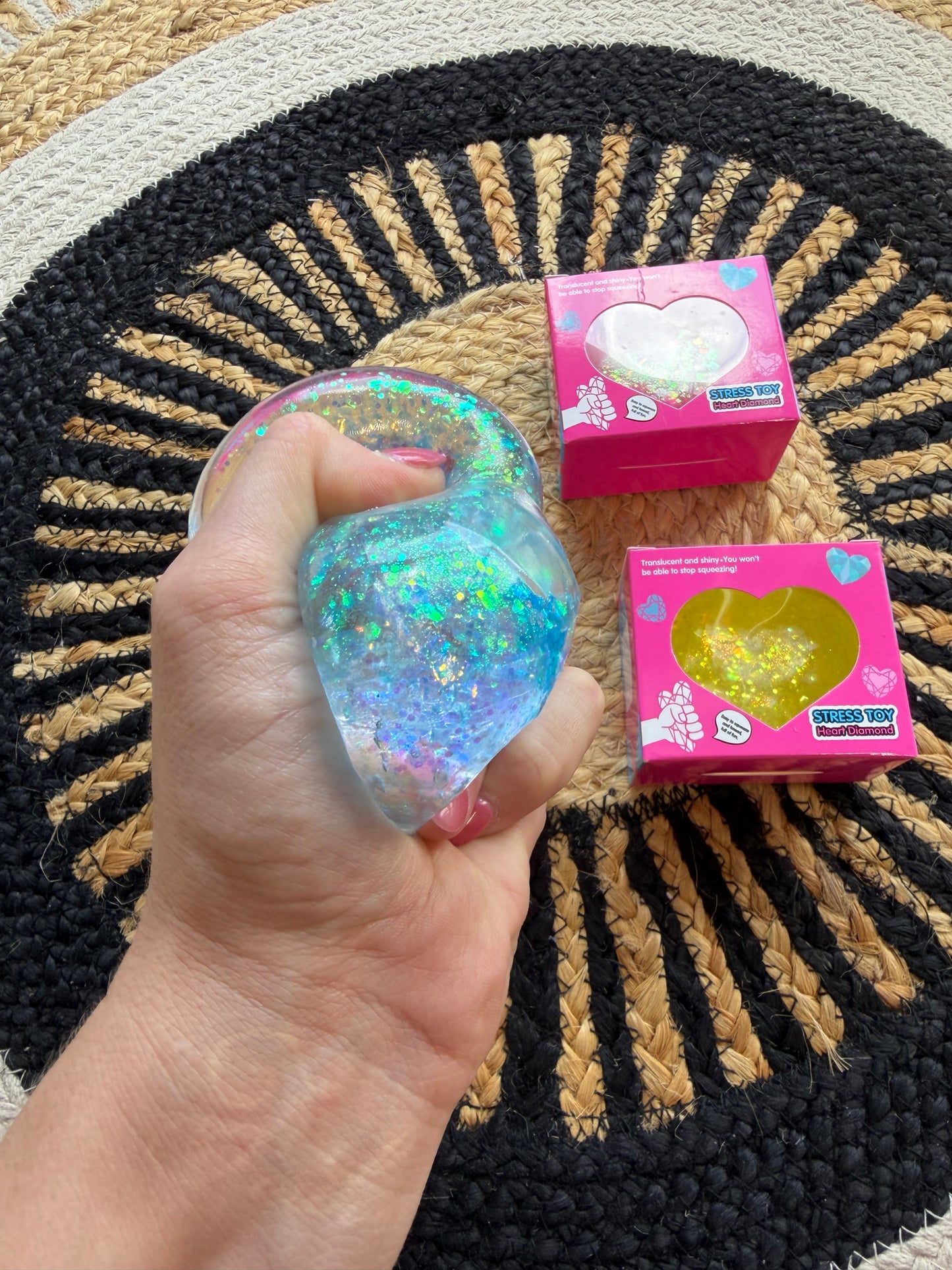 Glitter Diamond Heart Slow Rise Squishy