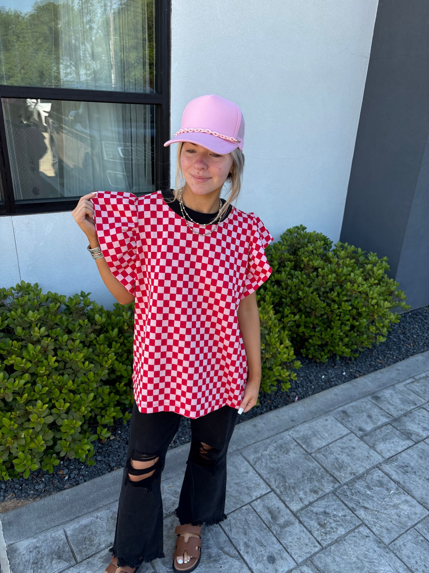 Cougar Nation Checkered Blouse