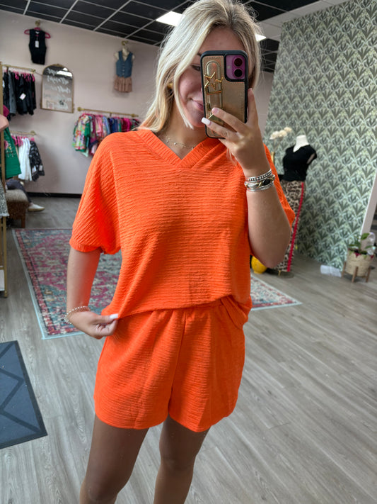 Tangerine Textured Lounge Set