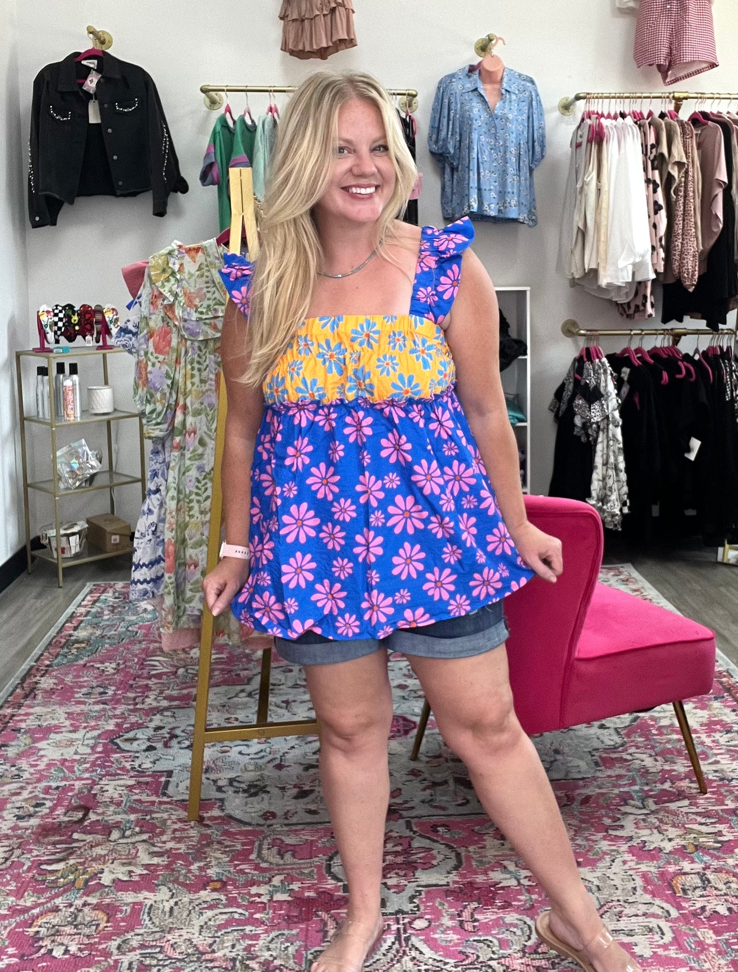 Groovy Garden Ruffle Tank