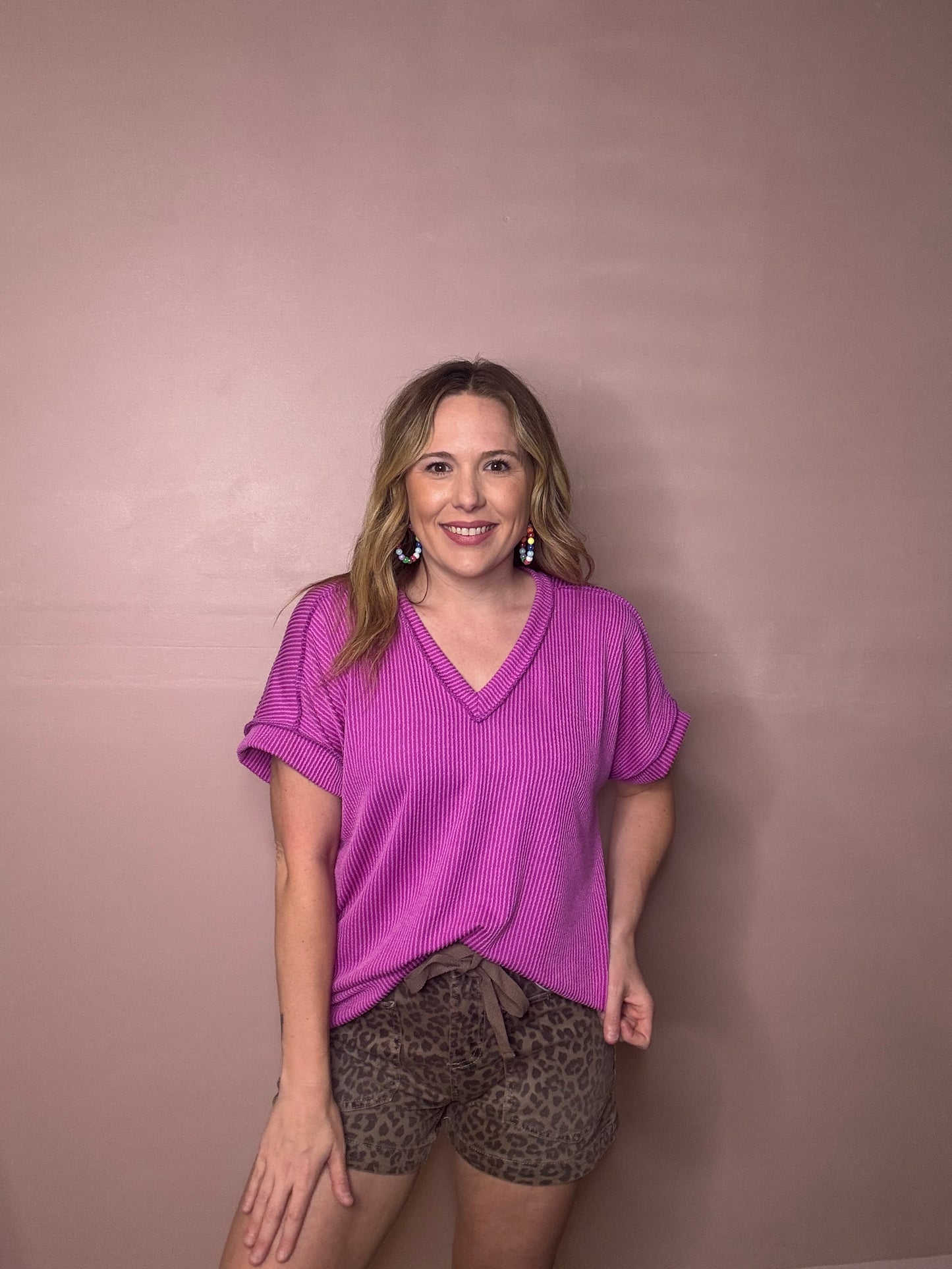 Leopard Print Drawstring Shorts