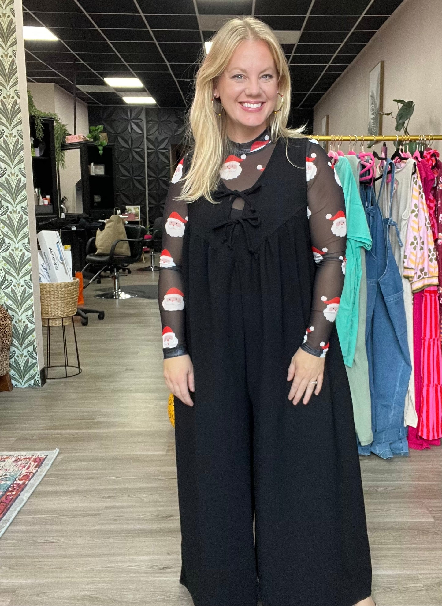 Santa Baby Mesh Mockneck Top