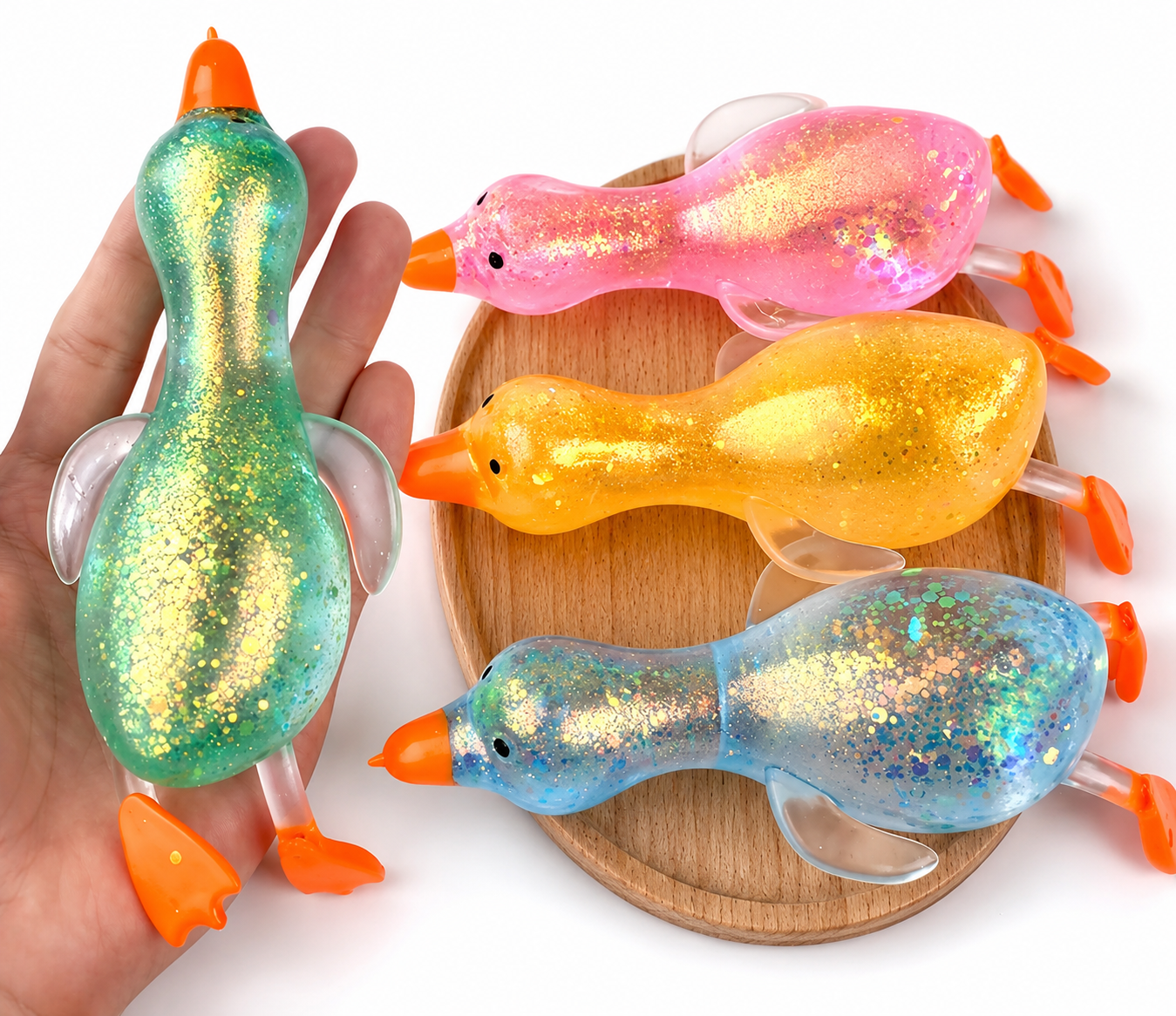 Slow Rise Glitter Duck Squishy Fidget Toy