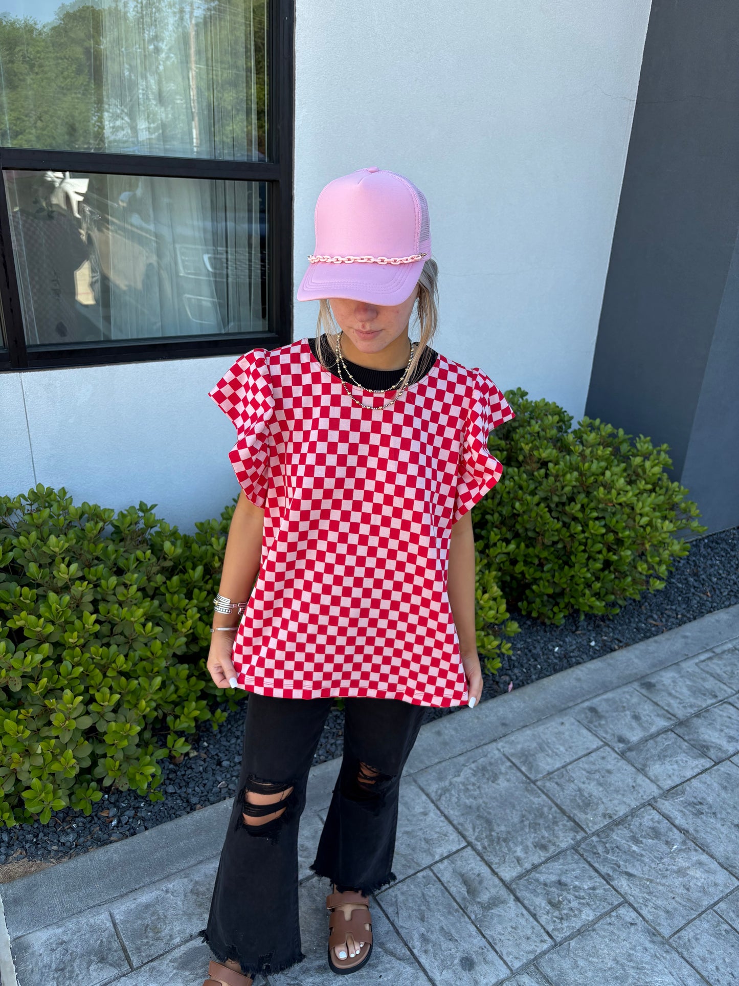 Cougar Nation Checkered Blouse