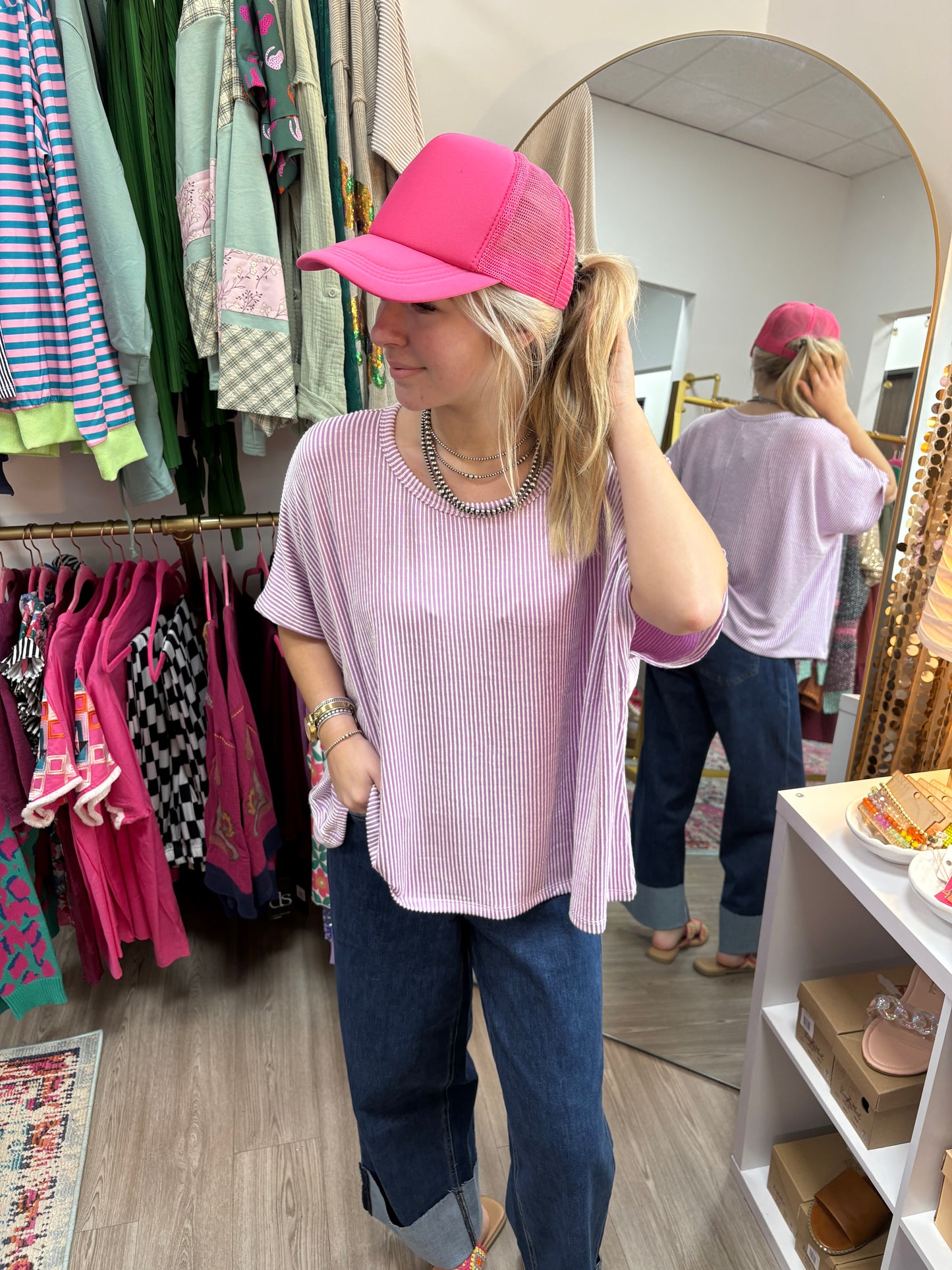 The Sutton Ribbed Blouse-Violet