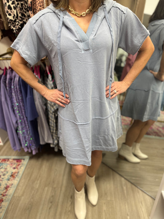 Blue Hoodie Active Dress
