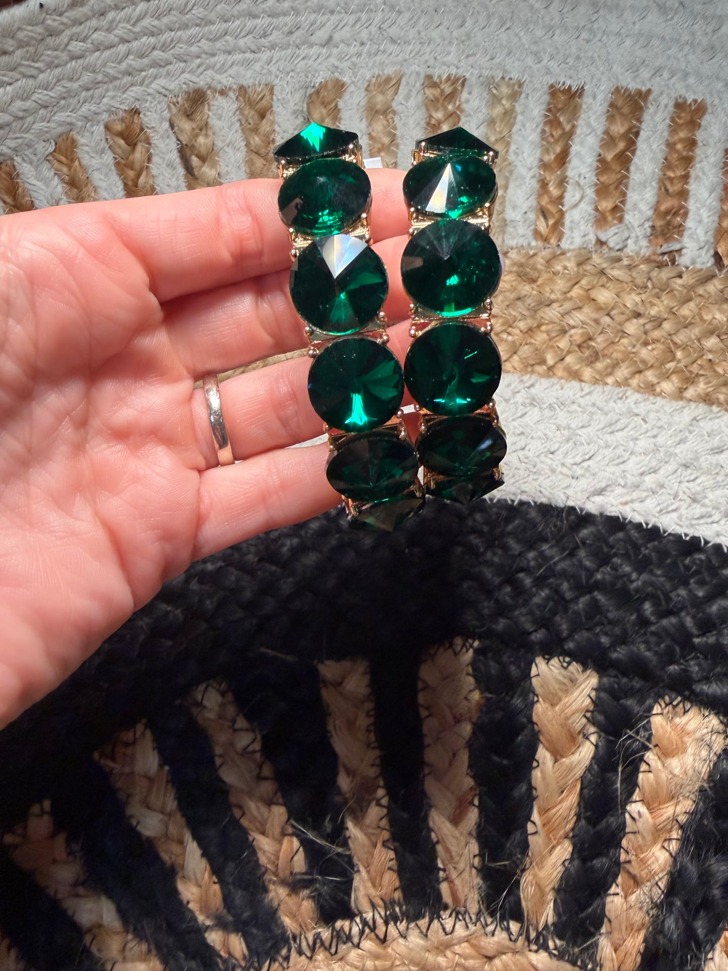 Green & Gold Stretch Bracelet