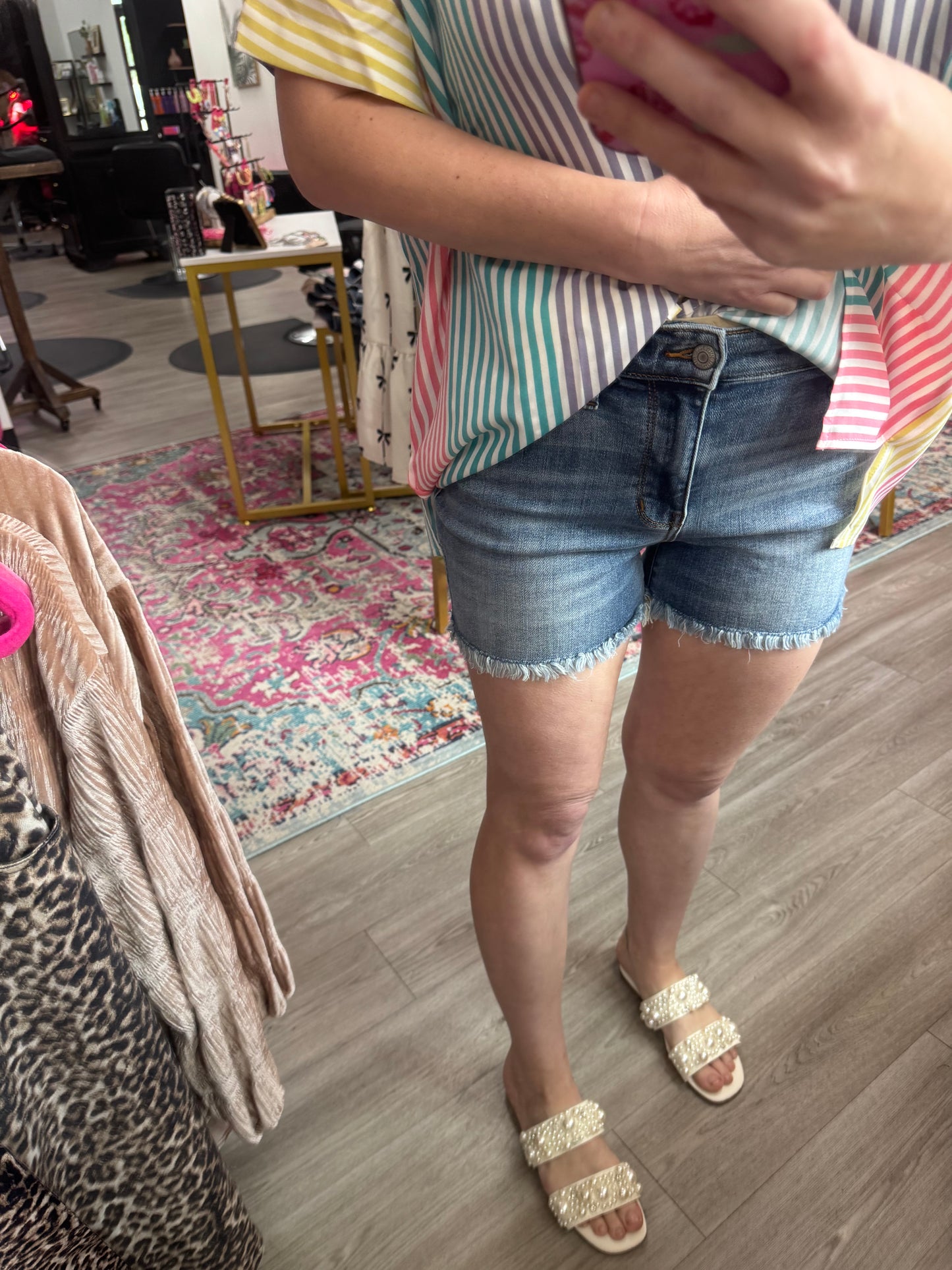 Judy Blue High Rise Frayed Hem Shorts