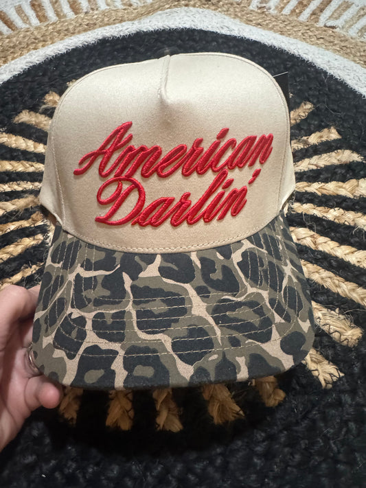 American Darling Leopard Brim Trucker Hat