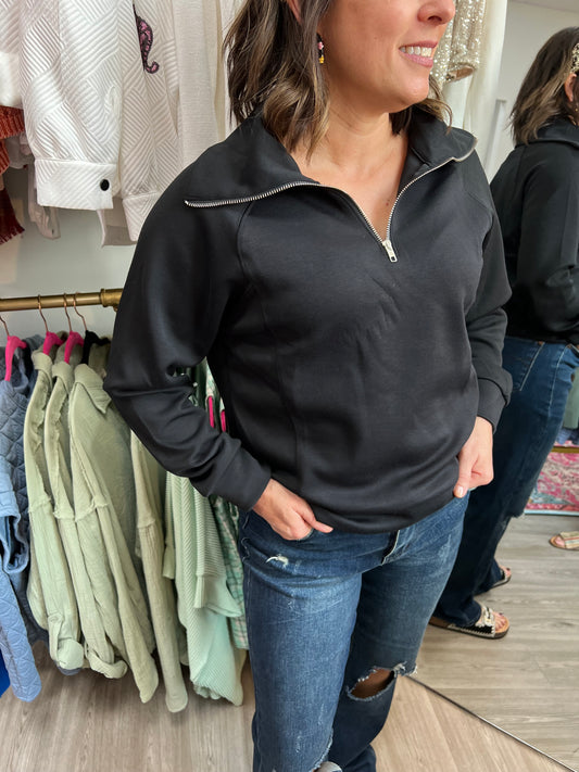 Pull over half zip sweatshirt