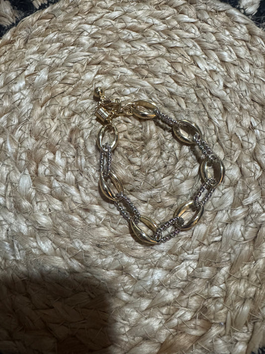 Designer Inspired Mixed Metal Magnetic Chain Bracelet
