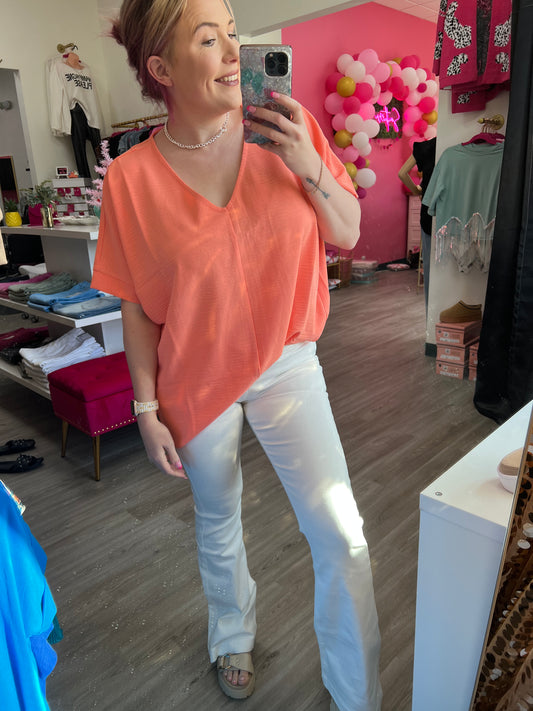 White pull on flares