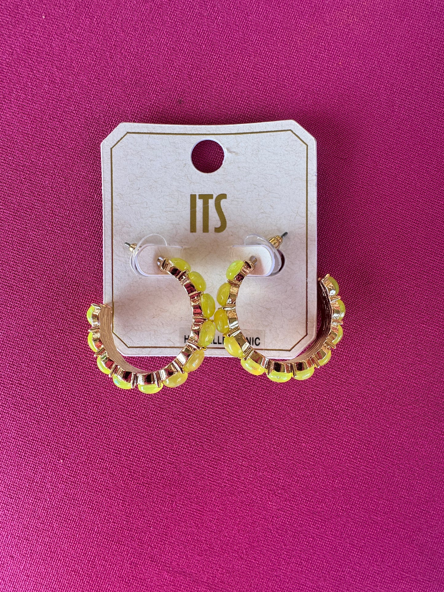 Neon Studded Hoop Earrings