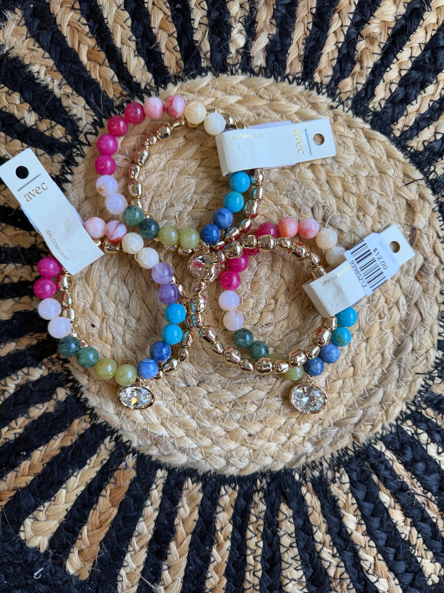 Colorful Gem Bracelet Set of 2
