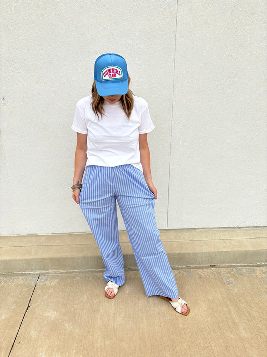 Stick with Me Stripe Pants- Blue