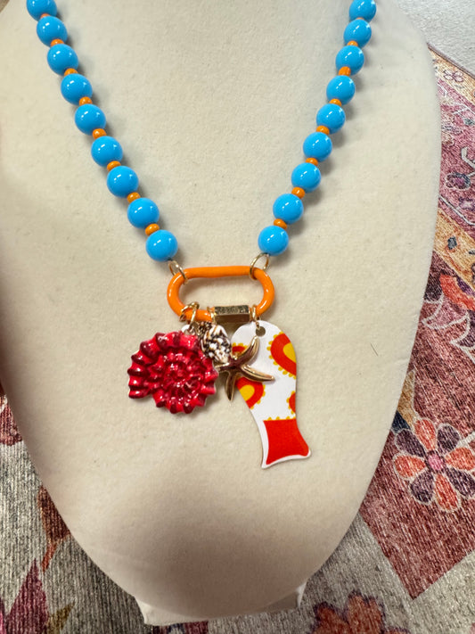 Blue Summer Charm Necklace