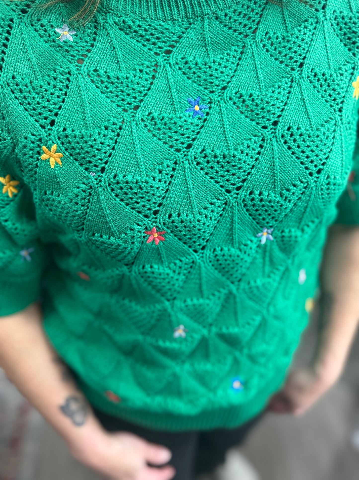 Green Spring Floral Blouse