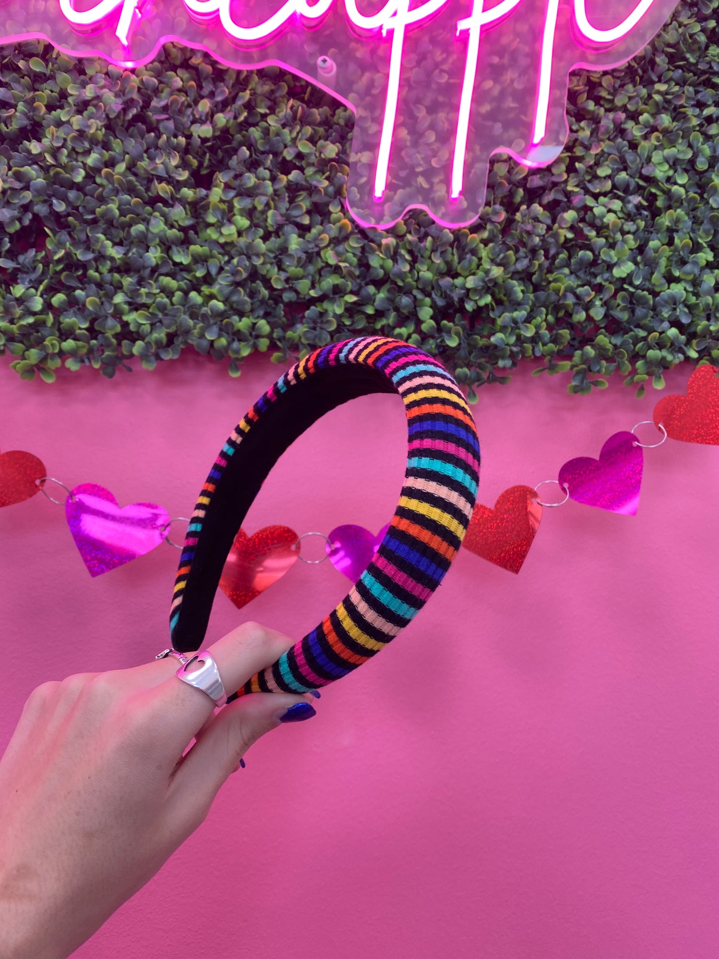 Striped multi colored headband