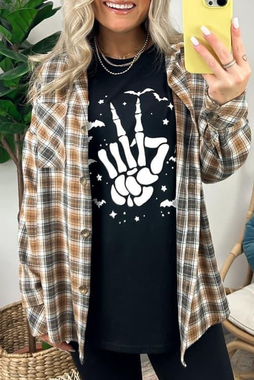 Skeleton Peace Sign Tee
