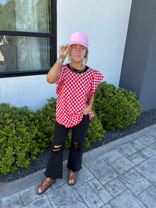 Cougar Nation Checkered Blouse