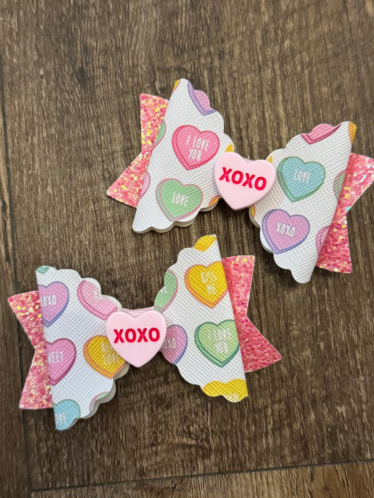 Conversation Hearts Bows (set of 2)