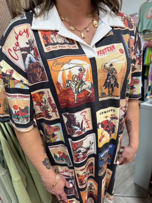 Collared cowgirl dress