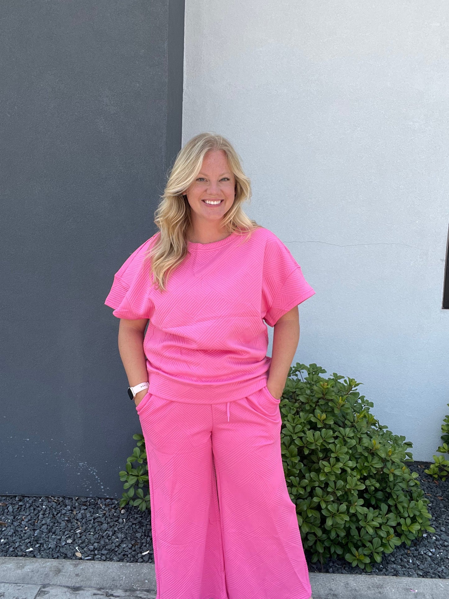 Hot Pink Textured Lounge Set