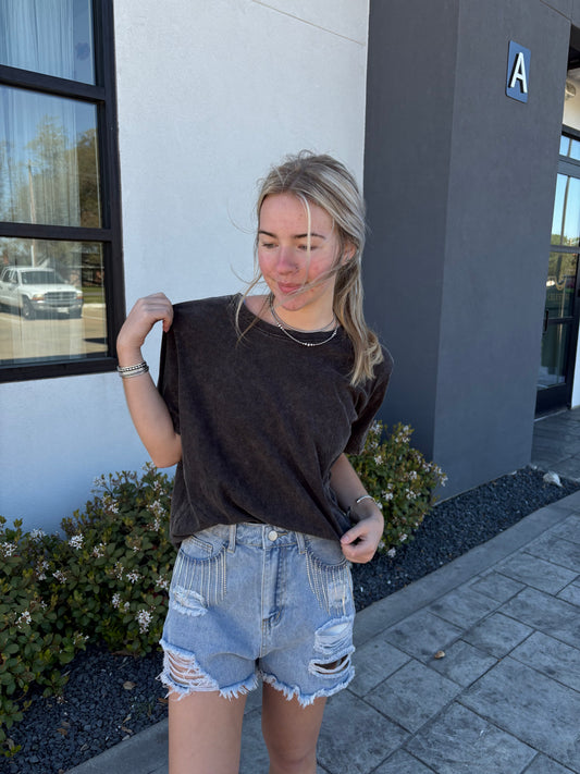 Acid washed basic tshirt