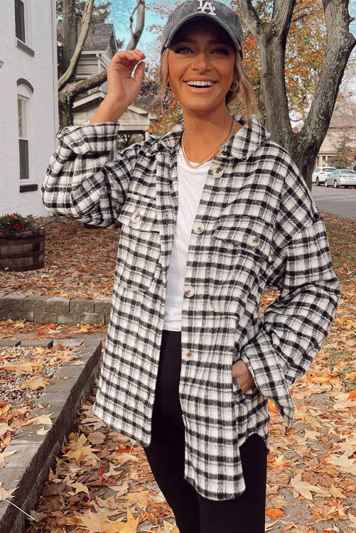 Black & White Plaid Shacket