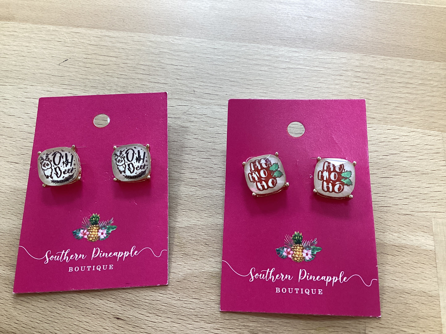 Square holiday studs