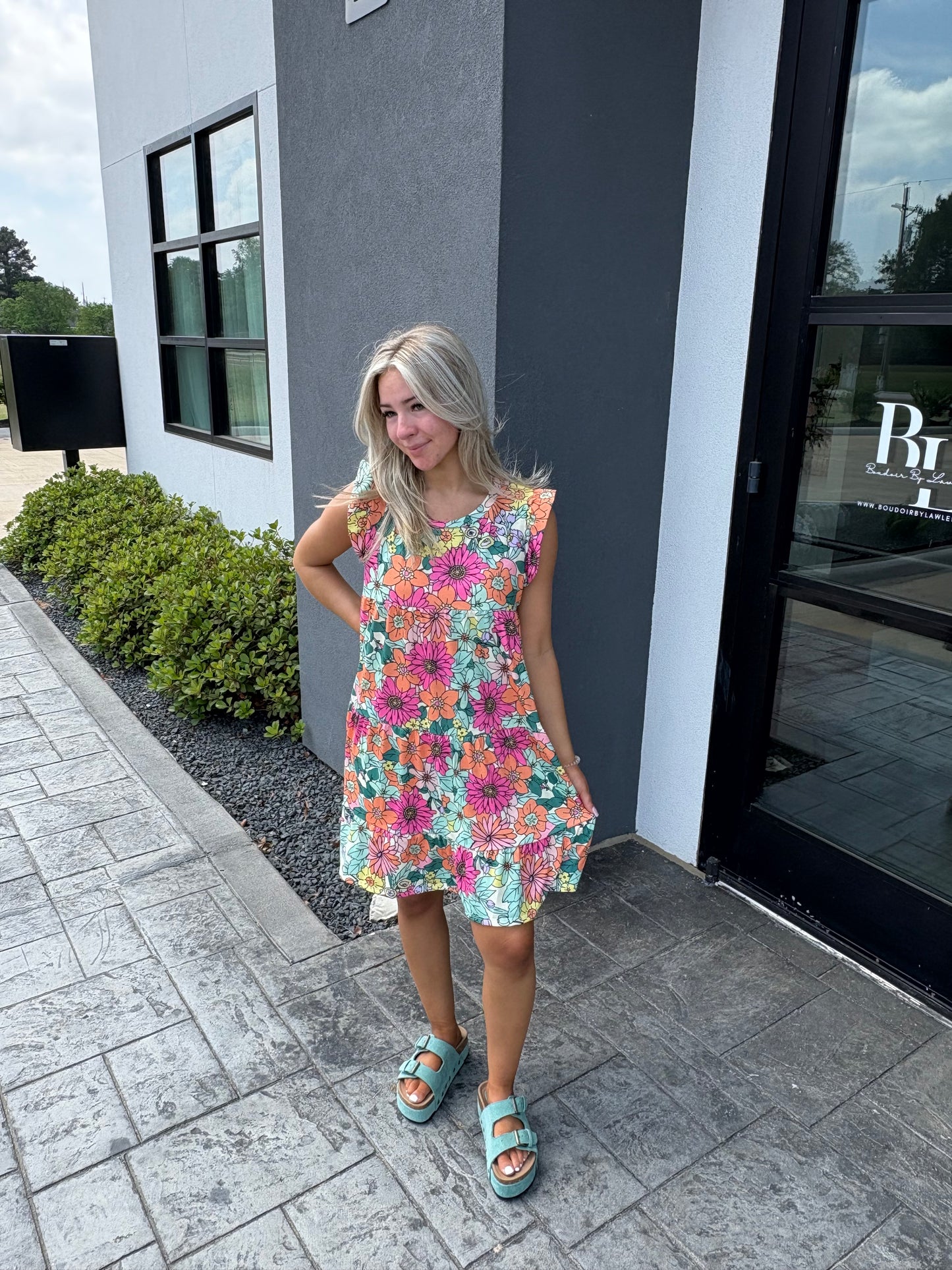 Spring and summer floral dress
