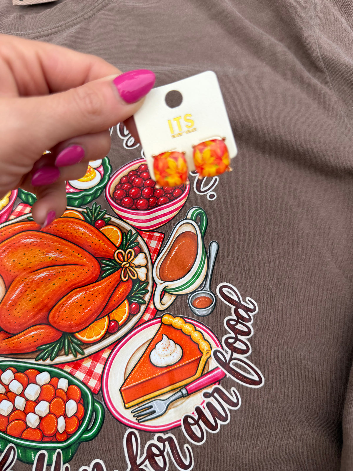 Autumn Leaves Square Stud Earrings