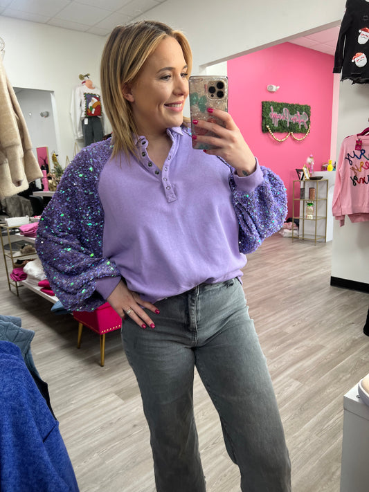 Light Purple Sequin Top