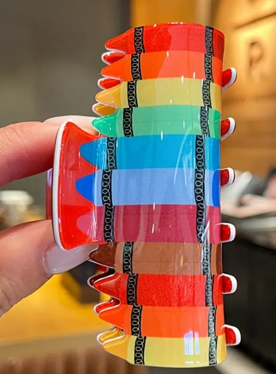 Rainbow Crayon Claw Clip