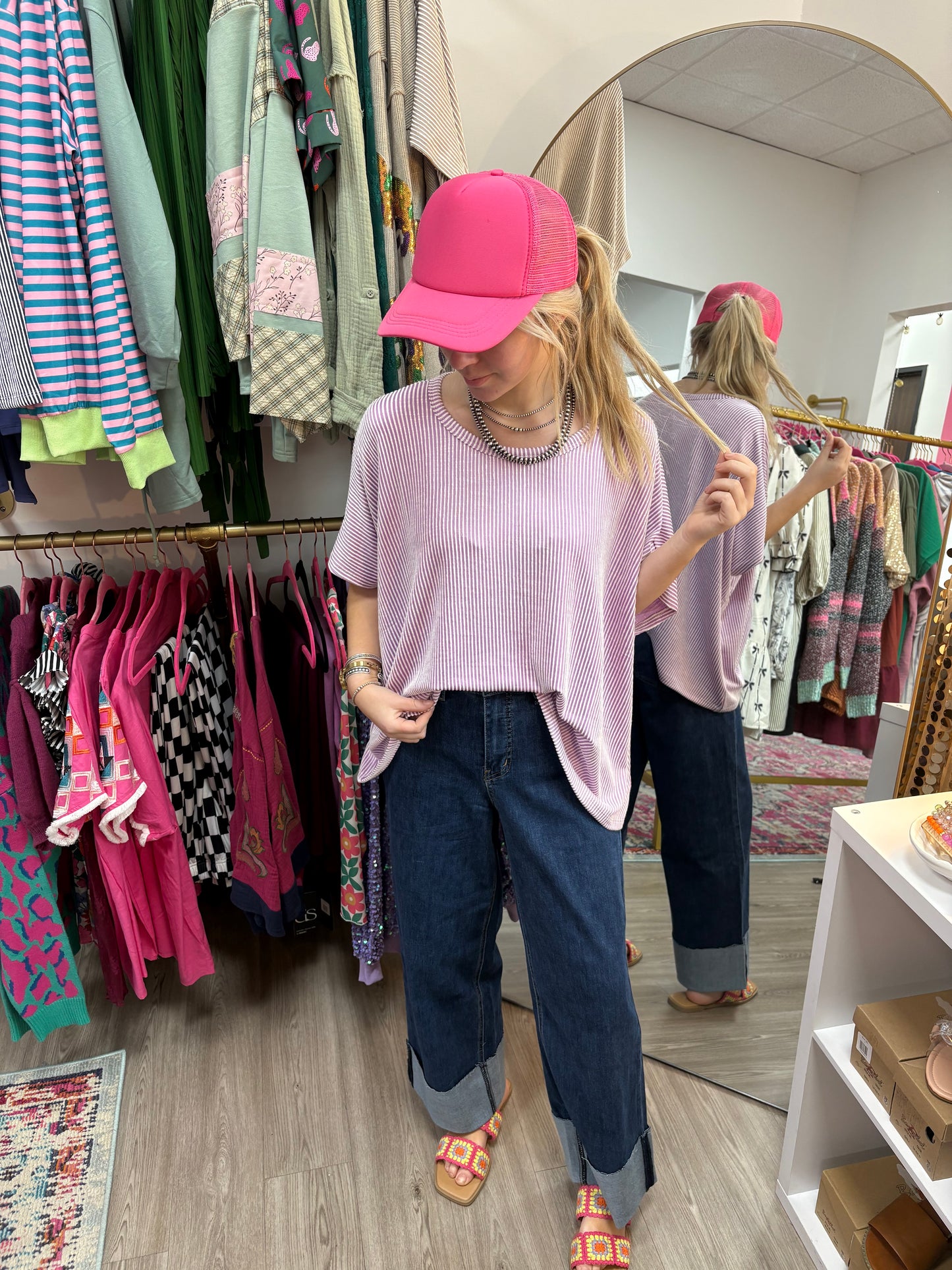 The Sutton Ribbed Blouse-Violet
