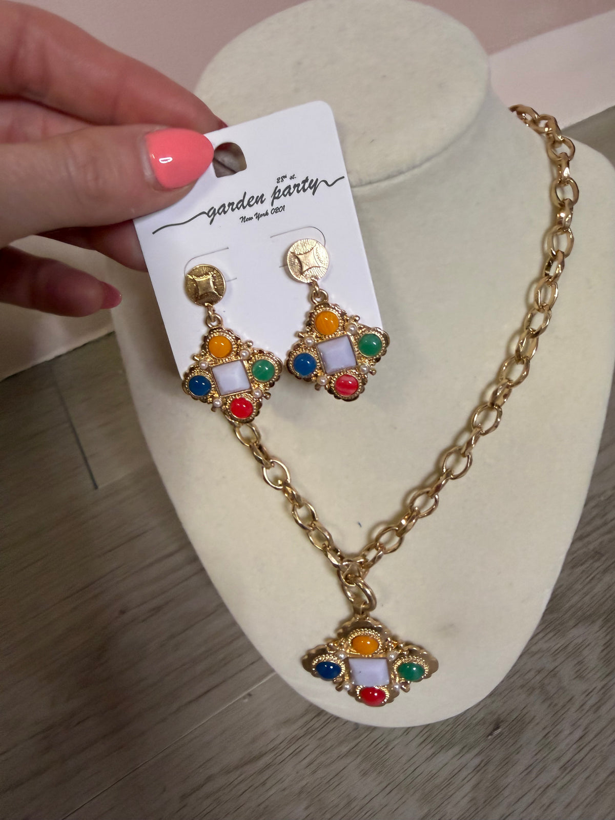 Colorful Medallion Statement Earrings
