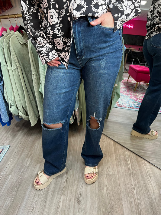 Judy Blue dark wash dad jean