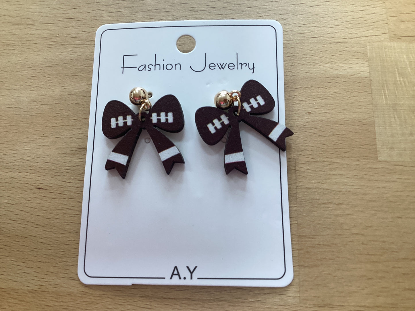Football bow earrings