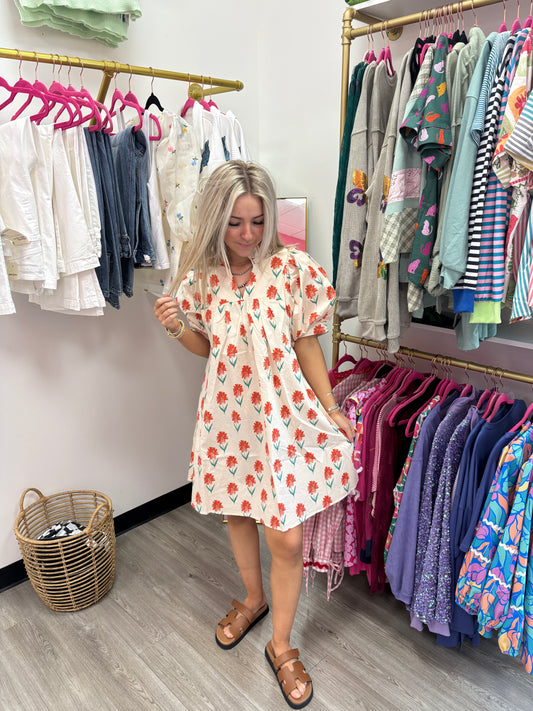 Floral Print Mini Dress