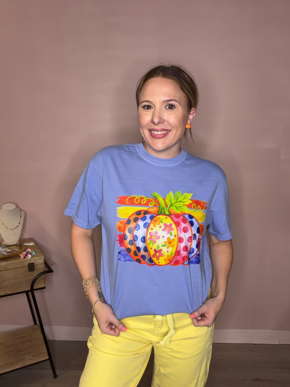 Colorful Pumpkin Fall Graphic Tee
